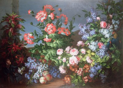 Blumen, Früchte mit einem Affen und einem Papagei von Jean Baptiste Monnoyer